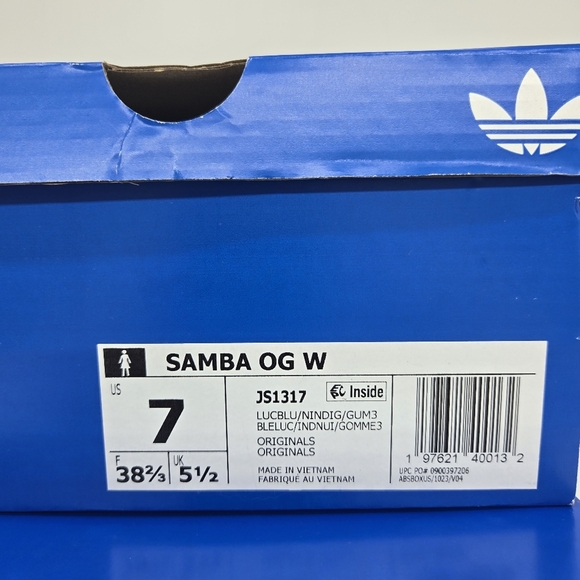 New adidas Samba OG 'Lucid Blue Night Indigo Satin' Women's Shoes Size 7 - Picture 8 of 8